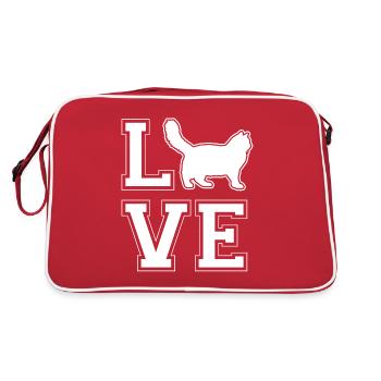 Ragdoll-Katze Ragdoll Katze Katzenbesitzer - Retro Tasche - Rot/Weiß - Hinten
