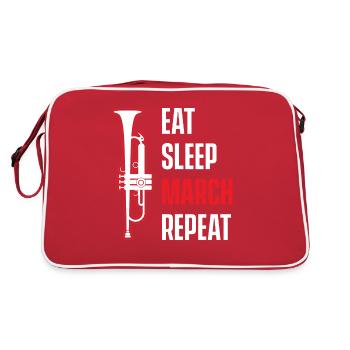 Trumpet Trumpeters Brass Band Trumpets - Retro Bag - red/white - Back