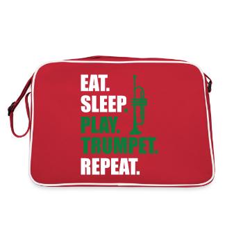 Trumpet Orchestra Musician Trumpeter Brass Music - Retro Bag - red/white - Back