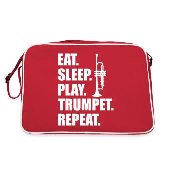 Trumpet Orchestra Musician Trumpeter Brass Music - Retro Bag - red/white - Back
