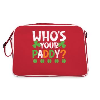 Frohen Saint Patricks Day Regenbogen Gold Kobold - Retro Tasche - Rot/Weiß - Hinten