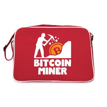 Bitcoin BTC Satoshi Miner Mining Maximalist - Retro Bag - red/white - Back