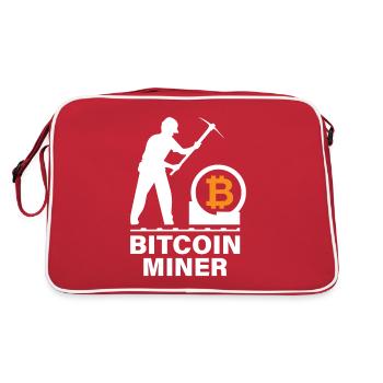 Bitcoin BTC Satoshi Miner Mining Maximalist - Retro Bag - red/white - Back