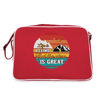 Klettersport Klettern Solo Climbing - Retro Tasche - Rot/Weiß - Hinten