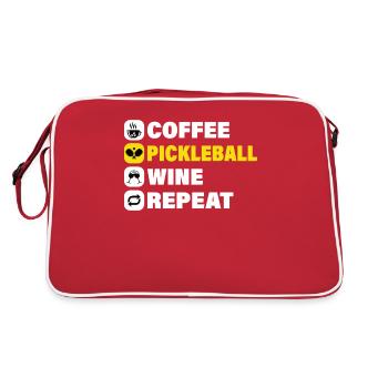 Pickleball Paddle Player Café Raquette Vin - Sac Retro - rouge/blanc - Dos
