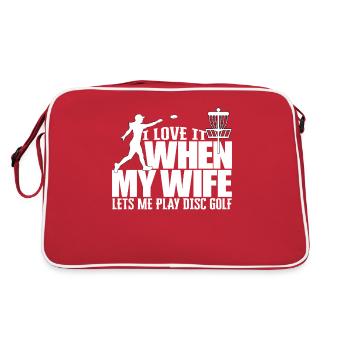 Disc Golf Disc Golf Frisbee Tree Basket Drop - Retro Bag - red/white - Back
