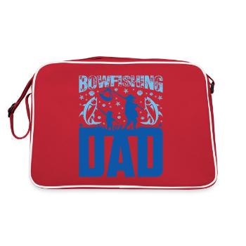 Bogenfischer Bogenfischen Bogenangeln Vater Papa - Retro Tasche - Rot/Weiß - Hinten