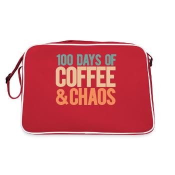 100 days school teacher 100 days kindergarten - Retro Bag - red/white - Back