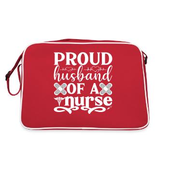 Husband of a nurse - Retro Bag - red/white - Back