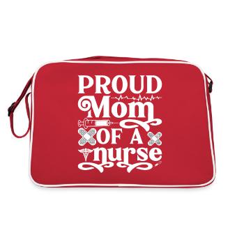 Stolze Mutter einer Krankenschwester - Retro Tasche - Rot/Weiß - Hinten