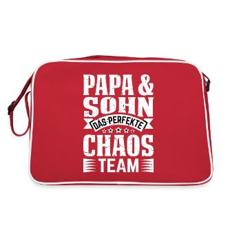 Papa und Söhne Sohn Vater Sohn - Retro Tasche - Rot/Weiß - Hinten