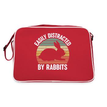 Lièvres Propriétaires de lapins Carottes Éleveurs - Sac Retro - rouge/blanc - Dos