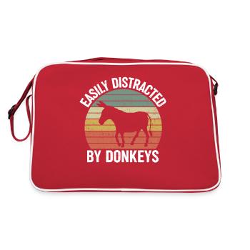 Âne âne âne propriétaire donkey porte-âne cadeau - Sac Retro - rouge/blanc - Dos
