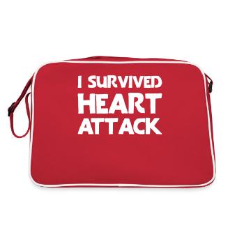 I survived a heart attack - Retro Bag - red/white - Back