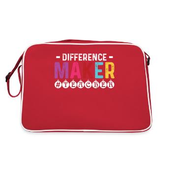 Lehrer bester Lehrer Geschenk - Retro Tasche - Rot/Weiß - Hinten