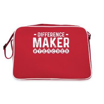 Lehrer bester Lehrer Geschenk - Retro Tasche - Rot/Weiß - Hinten