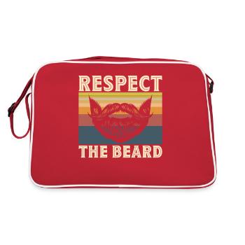 Barbe complète et porteur de barbe Cheveux de barbe Moustache - Sac Retro - rouge/blanc - Dos