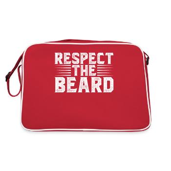 Barbe complète et porteur de barbe Cheveux de barbe Moustache - Sac Retro - rouge/blanc - Dos