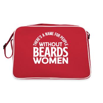 Barbe complète et porteur de barbe Cheveux de barbe Moustache - Sac Retro - rouge/blanc - Dos