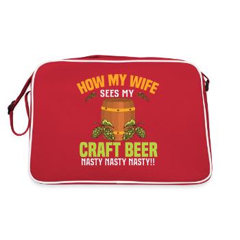 Beer brewing Beer brewers - Retro Bag - red/white - Back