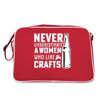 Beer brewing beer brewer woman - Retro Bag - red/white - Back