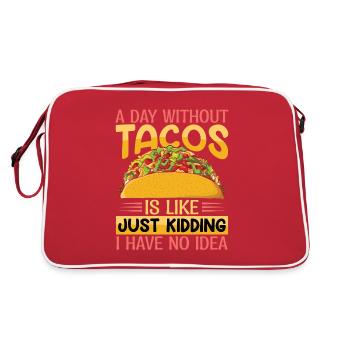 mexikanisches Essen Tacos Taco Tapas Nachos Mexiko - Retro Tasche - Rot/Weiß - Hinten