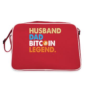 Bitcoin Père | Cadeau pour un investisseur crypto - Sac Retro - rouge/blanc - Dos