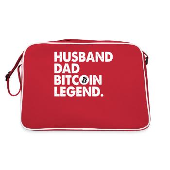 Bitcoin Père | Cadeau pour un investisseur crypto - Sac Retro - rouge/blanc - Dos