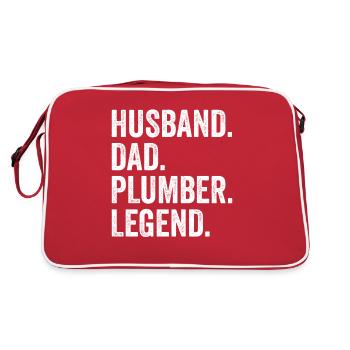 Heating Engineer Pump Valve Pressure Regulator Papa Father - Retro Bag - red/white - Back