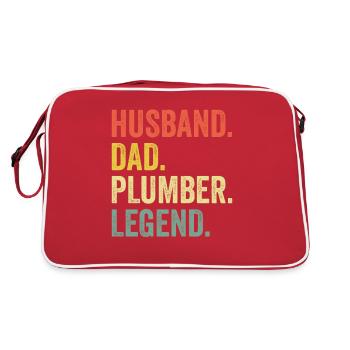 Heating Engineer Pump Valve Pressure Regulator Papa Father - Retro Bag - red/white - Back