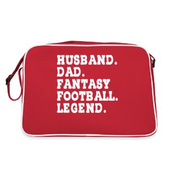 Fantasy Football Father Husband Fantasy Woman - Retro Bag - red/white - Back