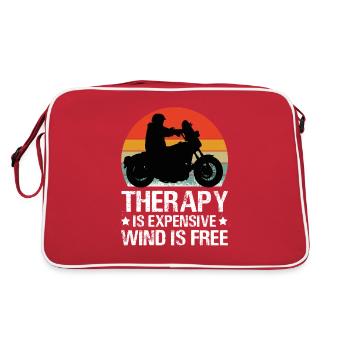 Biker Motorradfahrer Motorradfahren Biken - Retro Tasche - Rot/Weiß - Hinten