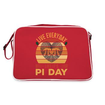 Pi Day Day Circle Number Pi - Retro Bag - red/white - Back