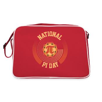 Pi Day Day Circle Number Pi - Retro Bag - red/white - Back