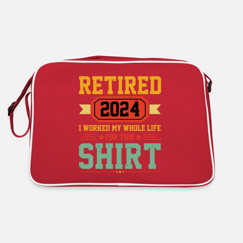 entner 2024 Retraite des retraités Spruch - Sac Retro - rouge/blanc