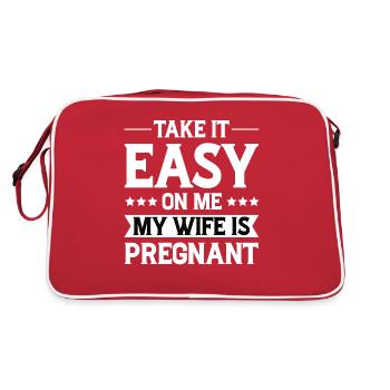 Pregnant Wife Funny Gift Funny - Retro Bag - red/white - Back