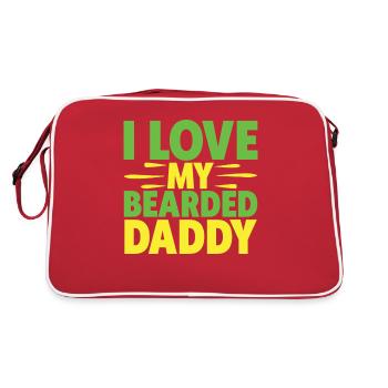 Father beard bearded with beard full beard husband - Retro Bag - red/white - Back