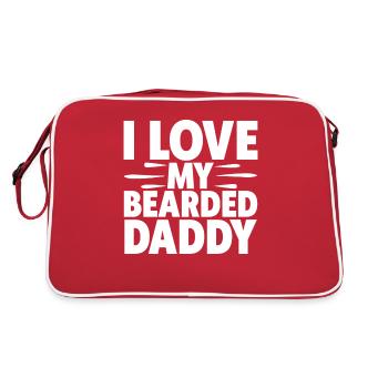 Father beard bearded with beard full beard husband - Retro Bag - red/white - Back