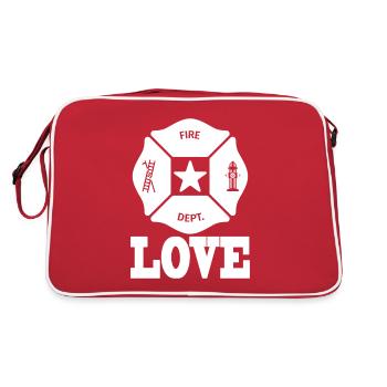 Firefighter Firefighting Gift Firefighter - Retro Bag - red/white - Back