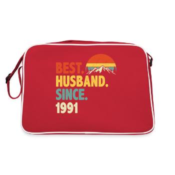 Meilleur mari depuis 1991 - Cadeau d’anniversaire - Sac Retro - rouge/blanc - Dos