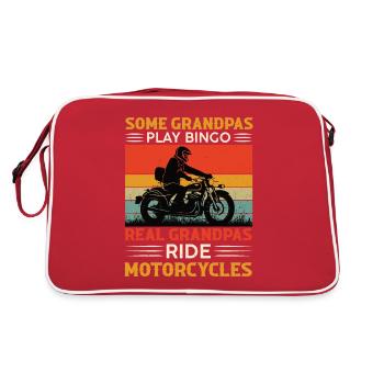 MOTORRAD OPA! COOLE OPAS FAHREN MOTORRAD! - Retro Tasche - Rot/Weiß - Hinten