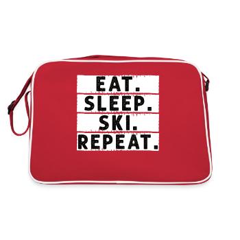 Skiers Downhill Mountains Ski Sports Skis Skiing - Retro Bag - red/white - Back