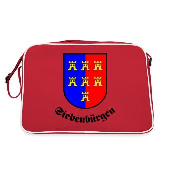Wappen der Siebenbürger Sachsen "Siebenbürgen" - Retro Tasche - Rot/Weiß - Hinten