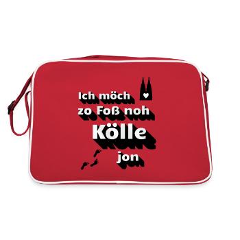Cologne Kölner Veedel Kölsch Kölner Dom Kölle Lustig - Sac Retro - rouge/blanc - Dos