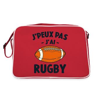 Je Peux Pas J'ai Rugby - Sac Retro - rouge/blanc - Dos