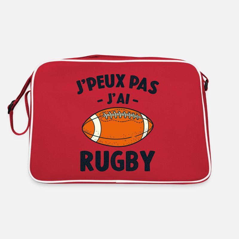Je Peux Pas J'ai Rugby - Sac Retro - rouge/blanc