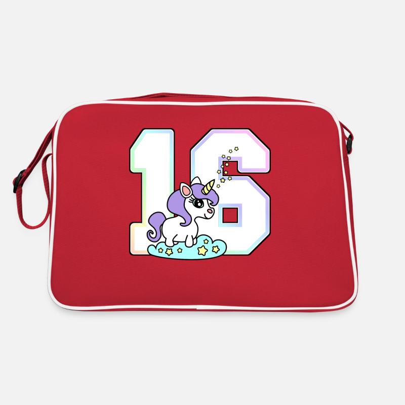 16 Nummer Einhorn Retro Tasche