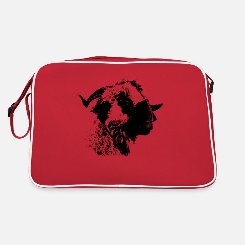 Walliser Schwarznasenschaf - Retro Tasche - Rot/Weiß