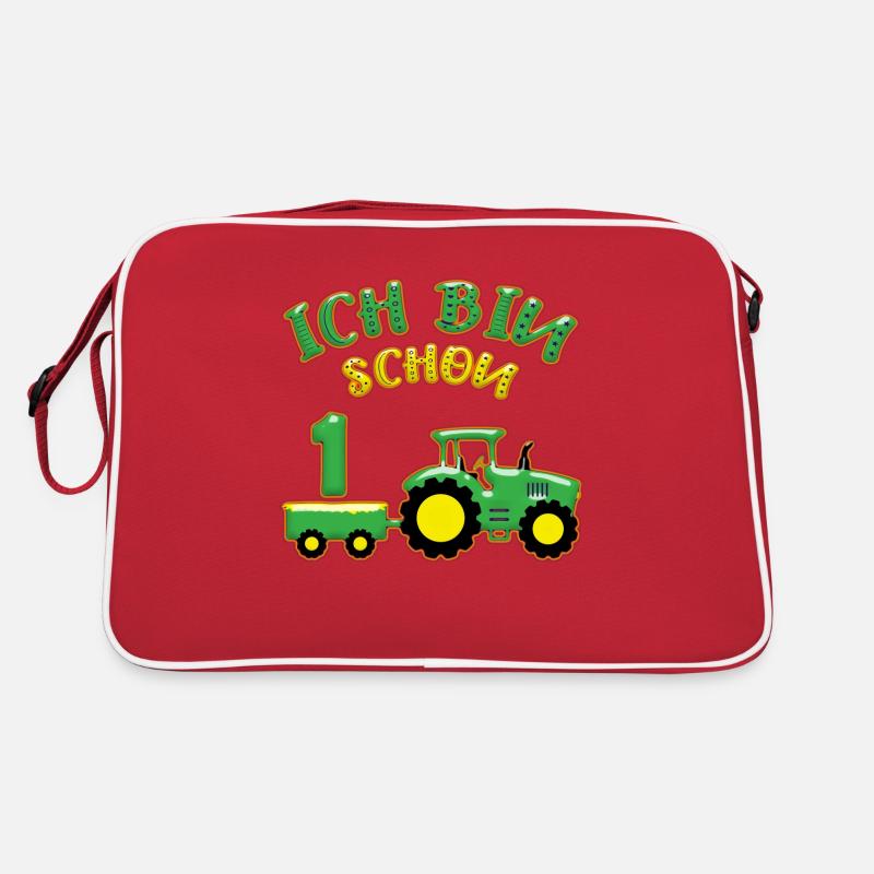 1 Jahre alt 1 Geburtstag Traktor Ich bin schon 1 Retro Tasche