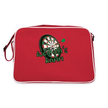 Dartscheibe Weil ich's kann - Dartsport Bullseye - Retro Tasche - Rot/Weiß - Hinten